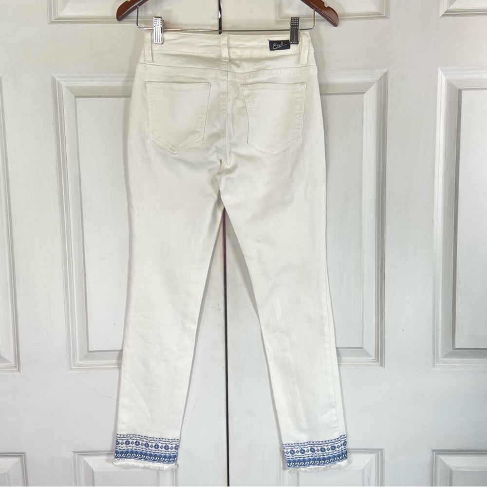 Earl Embroidered Hem Skinny Ankle Jeans - Picture 8 of 13